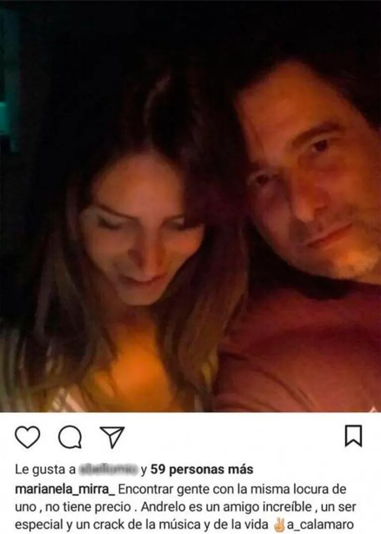 Marianela Mirra publicó una foto con Andrés Calamaro tras los rumores de romance... ¡y después la borró! 