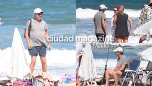 Ricardo Darín, en la playa de Punta del Este junto a Florencia Bas y amigos (Fotos: GM Press).