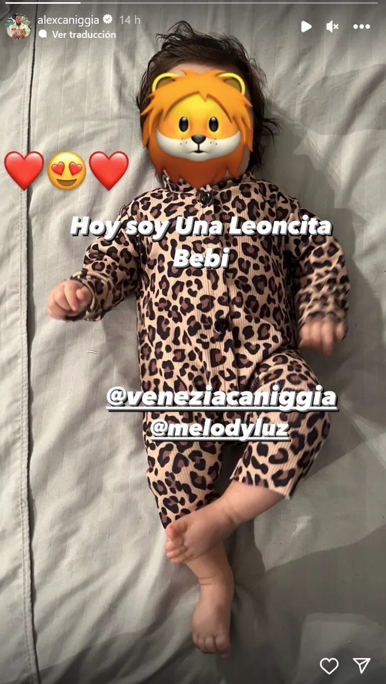 Venezia, la hija de Alex Caniggia y Melody Luz, enterneció con un look animal print: “Hoy soy una leoncita”