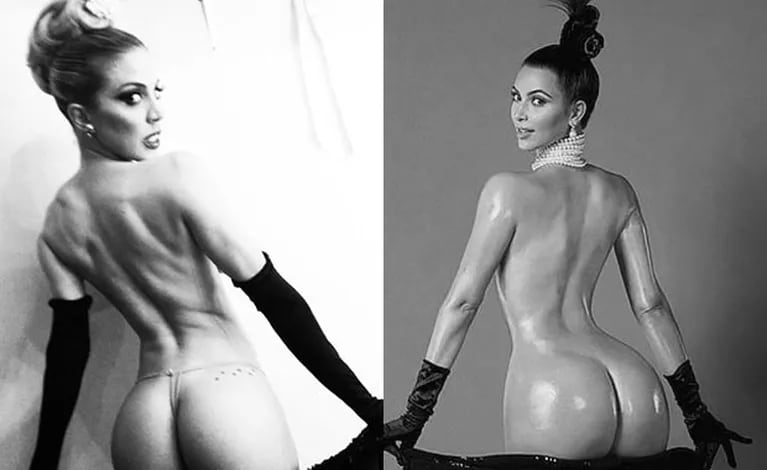 Virginia Gallardo se animó a ser Kim Kardashian por un día. (Foto: Twitter)