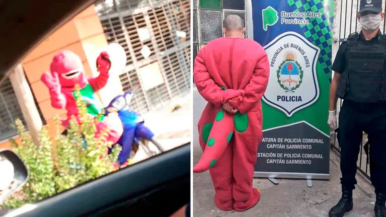 Un hombre disfrazado de Barney fue detenido durante la cuarentena