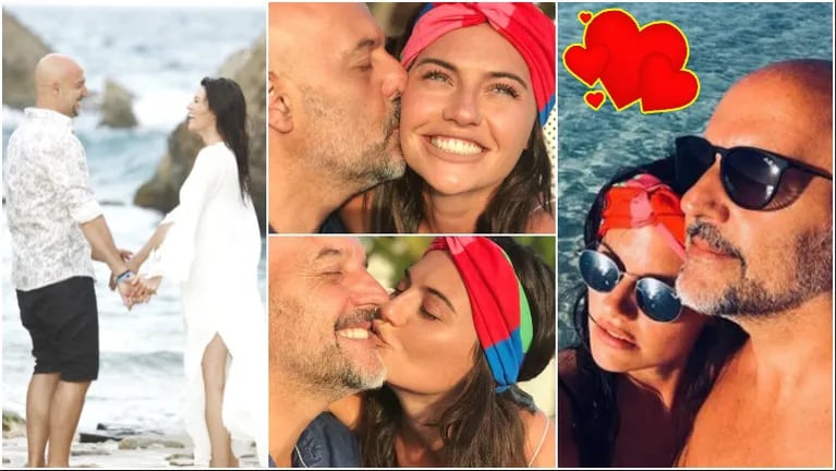 El romántico álbum de vacaciones del Pelado López y Jujuy en Aruba (Fotos: Instagram)