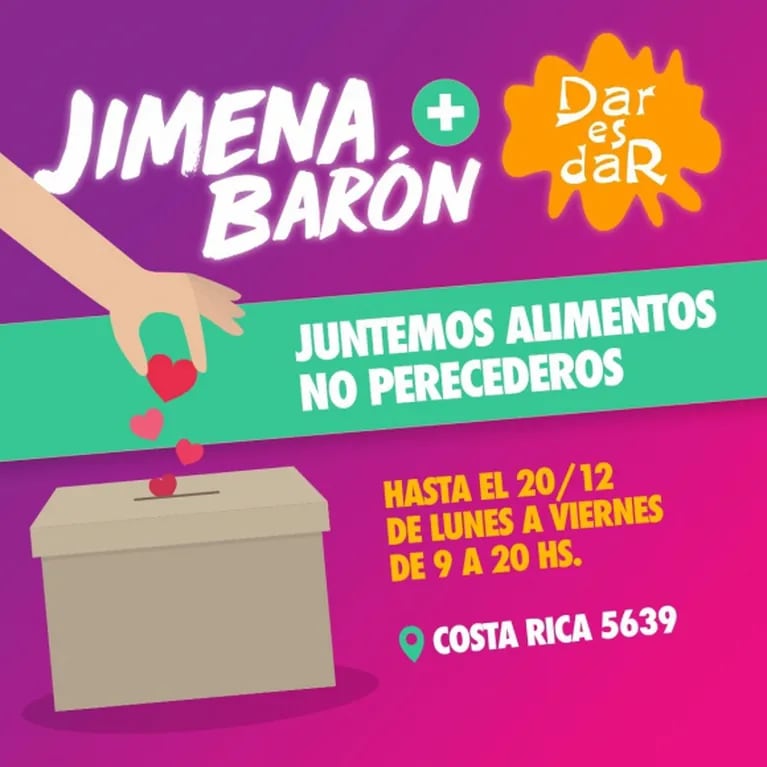 La nueva propuesta solidaria de Jimena Barón