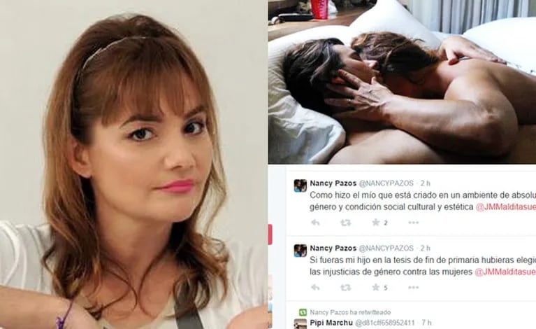 Nancy Pazos, indignada por las críticas que recibió vía Twitter (Fotos: Web). 