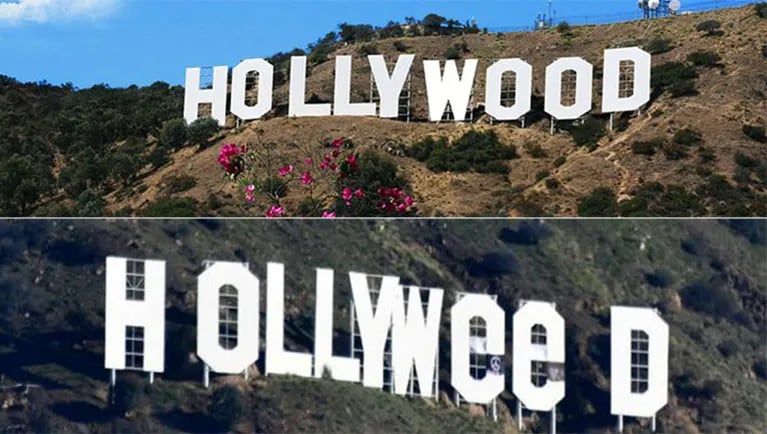 Alteran el letrero "Hollywood" para celebrar la legalización de la marihuana. (Foto: AFP)