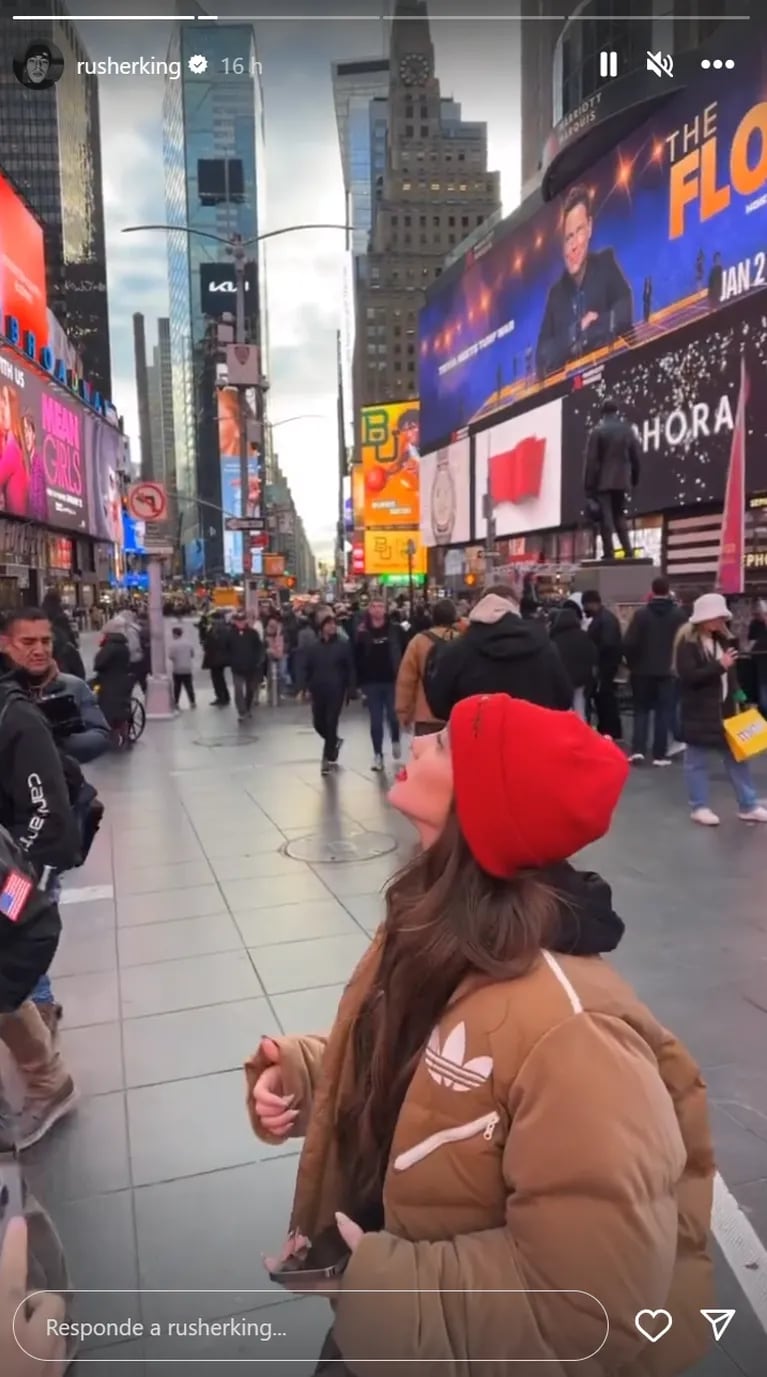 Rusherking y Ángela Torres viajaron a Nueva York: su paso por Times Square
