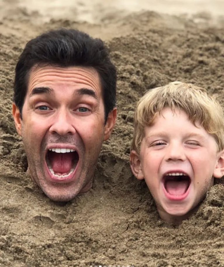 El divertido álbum de fotos de las vacaciones de Mariano Martínez con su familia en la playa: "Mi mundo, mi todo" 