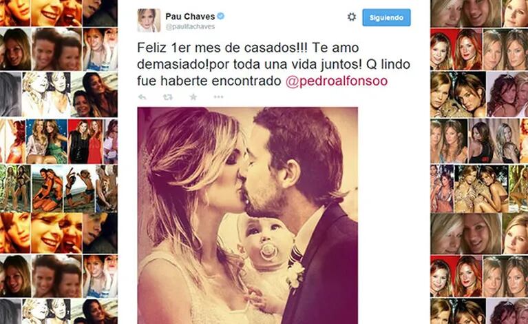 Paula Chaves y un emotivo mensaje de amor para Pedro Alfonso (Foto: Twitter). 
