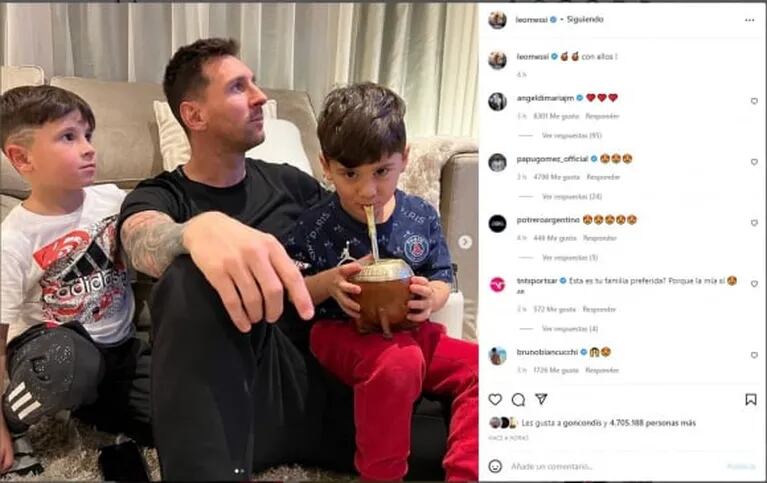 La postal familiar más argentina de Lionel Messi junto a Thiago, Mateo y Ciro: "Con ellos"