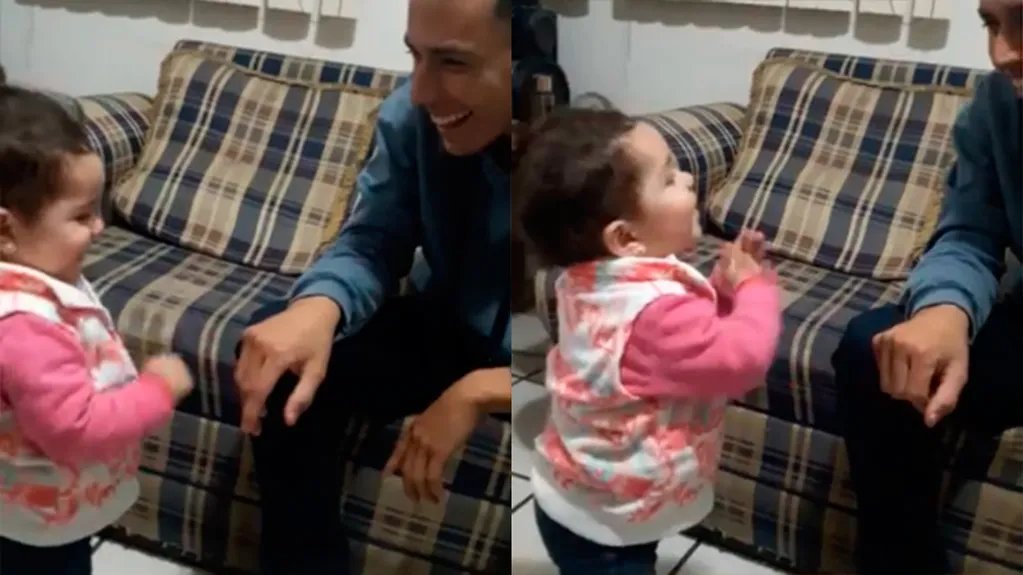 El tierno gesto de una nena de 2 años con su papá sordo 