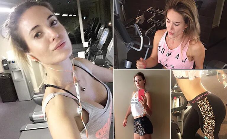 Jésica Cirio y sus selfies más sexies mientras entrena (Fotos: Twitter). 