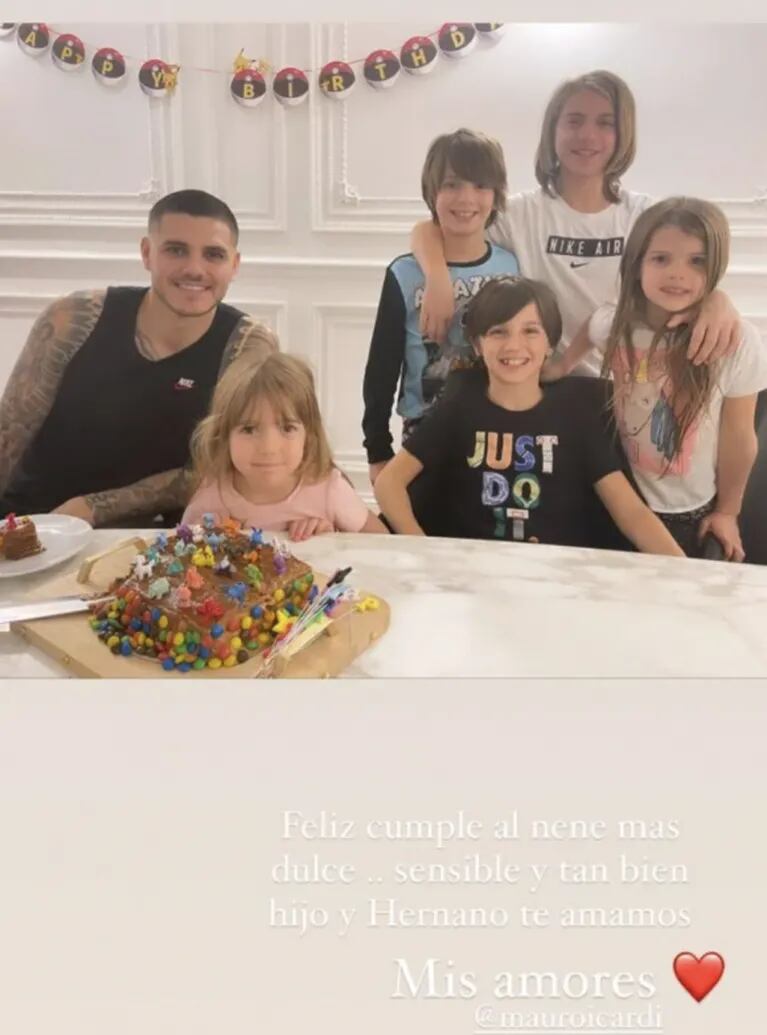 La tierna torta que Mauro Icardi le decoró a Constantino, el hijo de Wanda y Maxi López, por sus 10 años: "Se emocionó hasta las lágrimas"