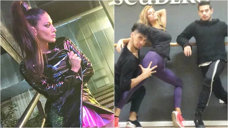 La reacción de Silvina Escudero al ver una foto de su hermana ensayando para el Súper Bailando en su reemplazo (Fotos: Instagram y Twitter)