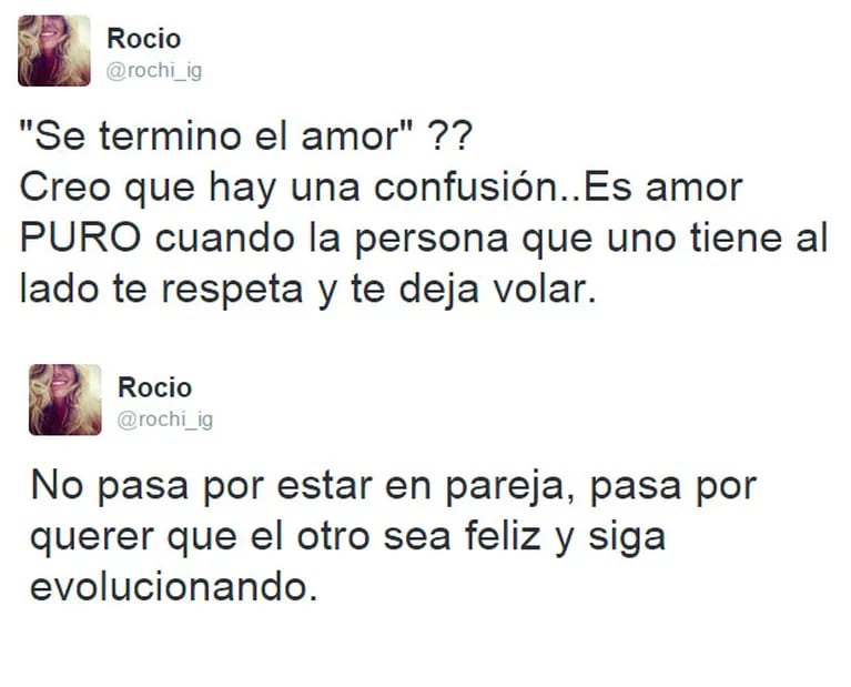 Rochi Igarzábal, sobre Nico Riera: "¿Se terminó el amor?, creo que hay una confusión…" (Foto: Twitter)