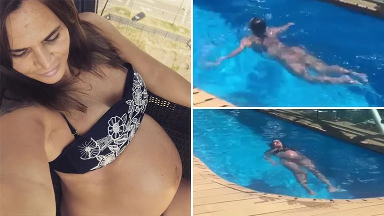 Amalia Granata compartió videos de cómo nada en una pileta con ocho meses de embarazo. Foto: Instagram.