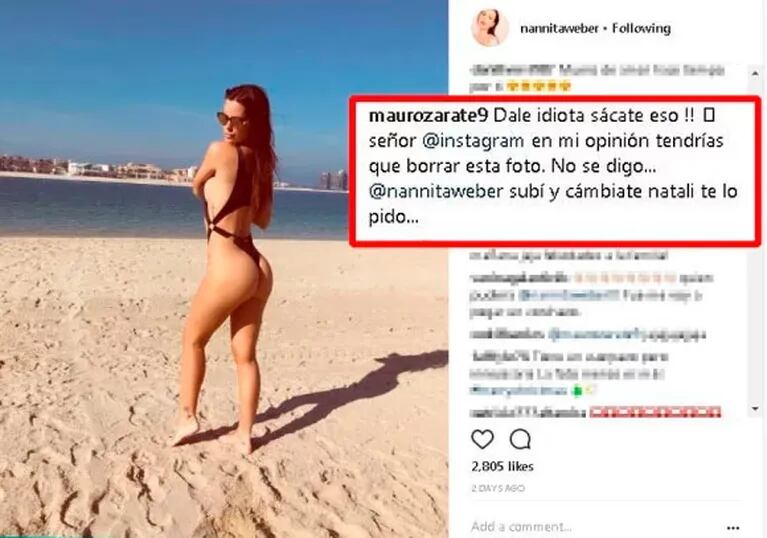 La respuesta de Natalie Weber ante el polémico comentario de Mauro Zárate: "No fue violento; la foto me la saco él y fue una broma entre nosotros" 