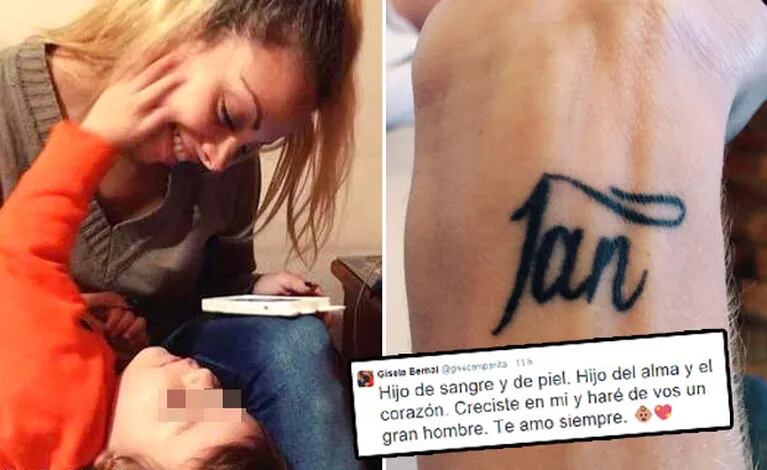 Gisela Bernal y un tatuaje muy especial para su hijo. (Foto: Twitter)