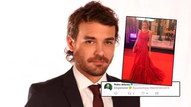 Pedro Alfonso halagó el look de Paula Chaves en los Martín Fierro 2018: ¡lo dijo con un pícaro emoji!