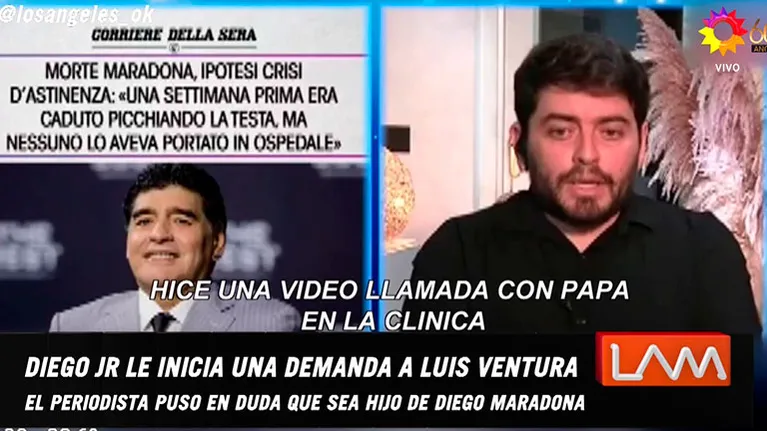 Diego Jr. habló de la muerte de Diego Maradona en la TV italiana: “Si hay culpables, que paguen; quiero la verdad”