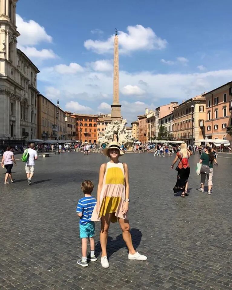 Carla Peterson y su foto desde Roma junto a su hijo: "Compartir este viaje y mostrarle la ciudad que amo"