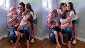 El tierno video Paula Chaves junto a sus tres hijos