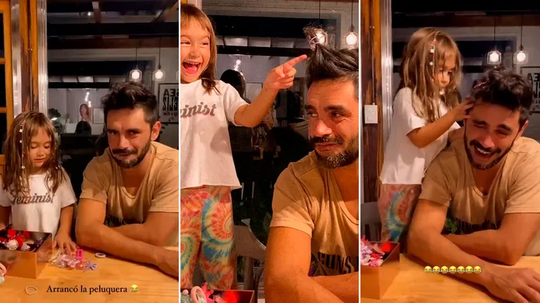 Brenda Gandini compartió un tierno video de su hija Alfonsina peinando a Gonzalo Heredia