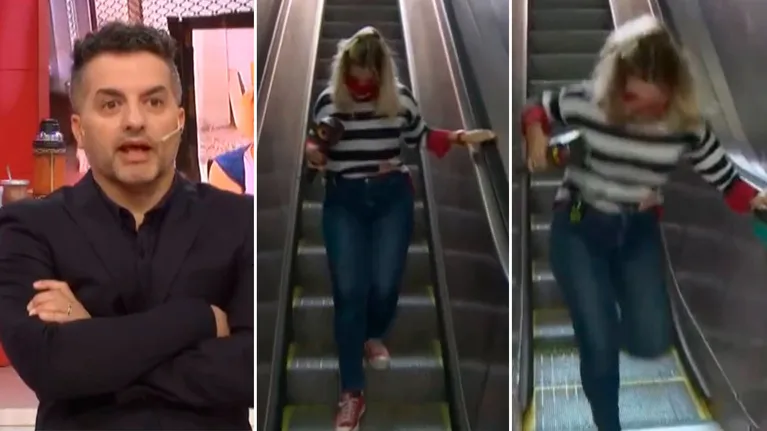 El blooper de Maite Peñoñori bajando una escalera mecánica al reves: "Los odio"