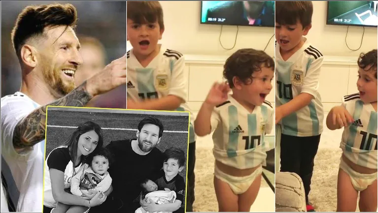 El video del aliento de los hijos mayores de Messi tras la victoria de Argentina