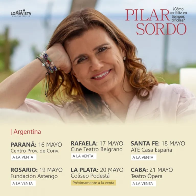 Pilar Sordo vuelve a la Argentina: fechas, lugares y cómo comprar las entradas
