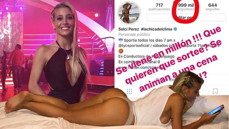 La seductora propuesta de Sol Pérez para celebrar su millón de seguidores en Instagram