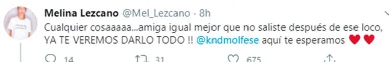 Lapidario tweet de Melina Lezcano contra Esmeralda Mitre tras su escándalo en el Cantando: "¡Que se vaya! ¡Qué locura espantosa!"