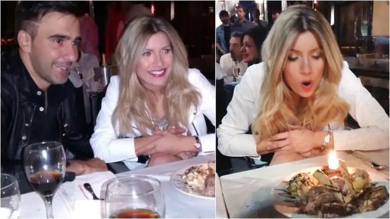 Laurita Fernández celebró su cumpleaños con una cena romántica con Hoppe. Foto: Twitter