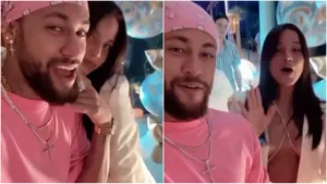 Neymar y Emilia Mernes, muy juntitos en la fiesta de Año Nuevo, en medio de los rumores de romance 