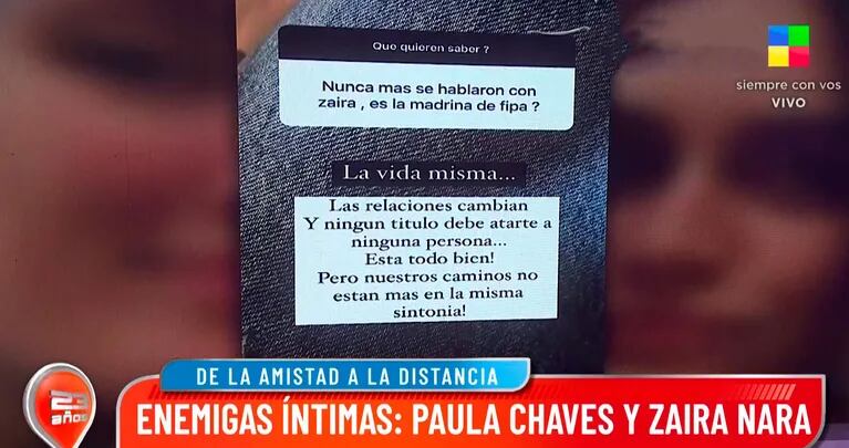 Flor de la Ve cuestionó picante a Paula Chaves por hablar del fin de su amistad con Zaira Nara en redes