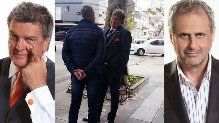 Luis Ventura y Jorge Rial se encontraron en la puerta de América (Fotos: @DaniAmbrosino y Web).