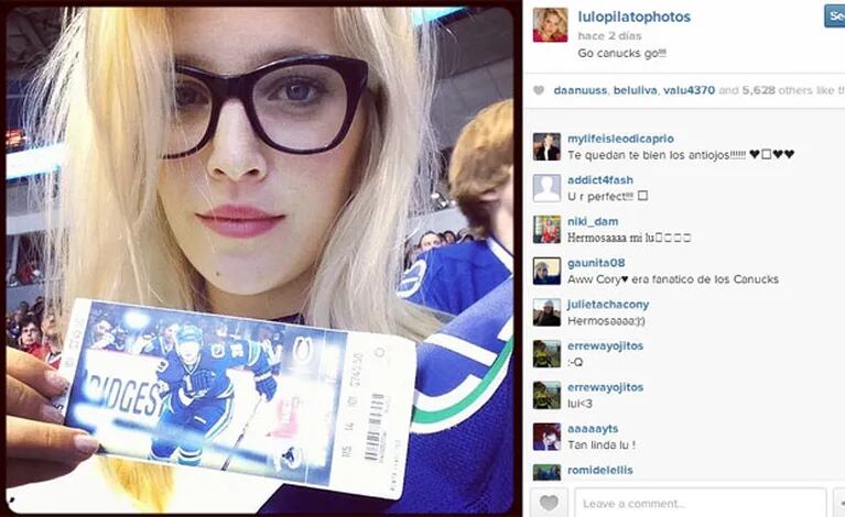 Lopilato disfrutó de un partido de hockey en Canadá (Foto: Instagram). 