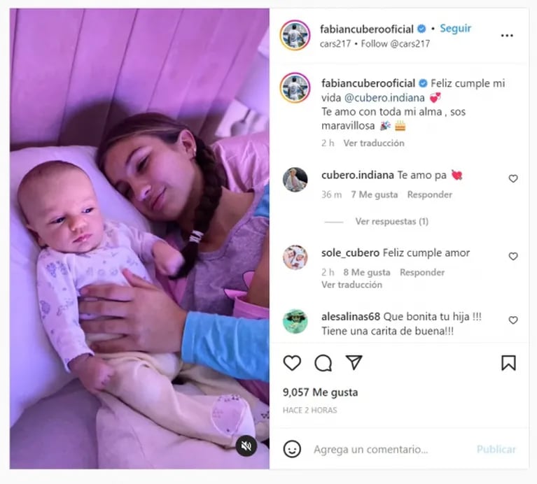 Los dulces posteos de Fabián Cubero y Nicole Neumann por el cumpleaños de su hija mayor: "Sos maravillosa"