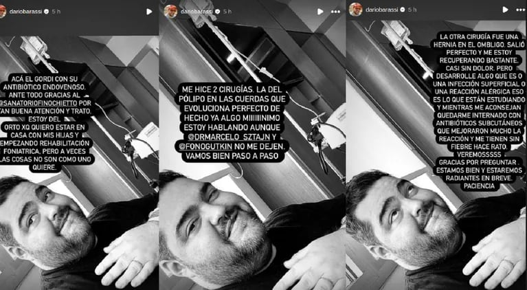 La angustia de Darío Barassi tras volver a ser internado: “A veces las cosas no son como uno quiere” (Foto: Instagram / dariobarassi)