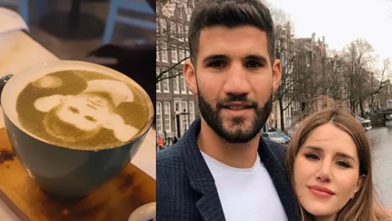 La divertida reacción de Mica Tinelli al recibir un café latte con el rostro de Lisandro López.
