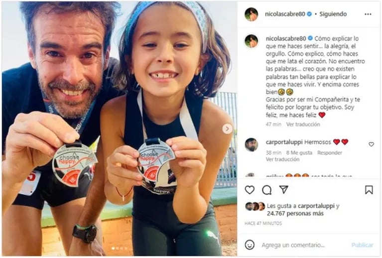 Nicolás Cabré compartió fotos de un especial momento junto a su hija Rufina: "Gracias por ser mi compañerita"