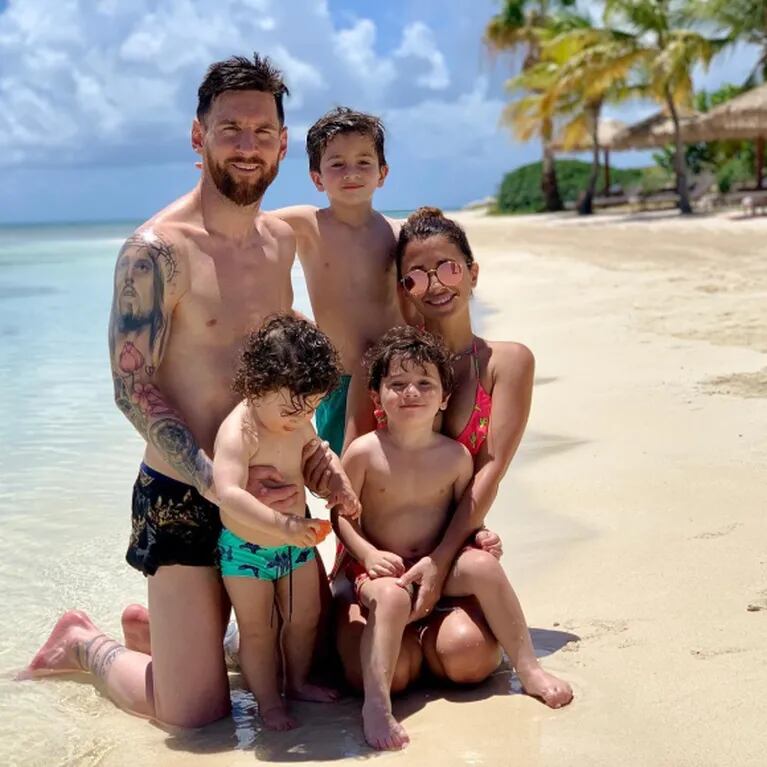 La postal de Lionel Messi con su familia de vacaciones en el Caribe: "En el paraíso con ellos"