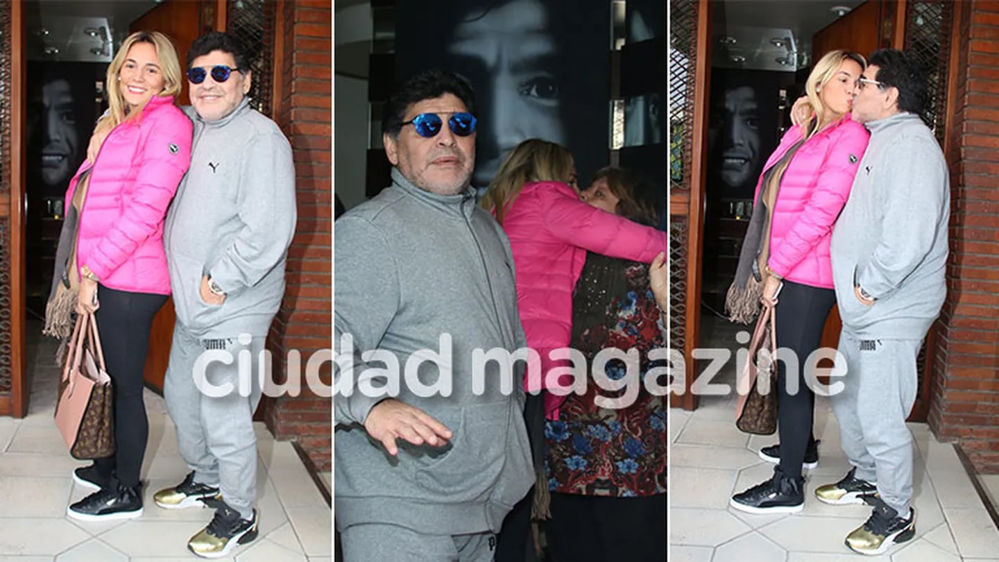Diego Maradona, junto a Rocío Oliva en su casa de Villa Devoto  (Foto: Movilpress)