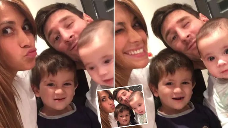El divertido videíto de Messi y Antonella junto a Thiago y Mateo. (Foto: Instagram)