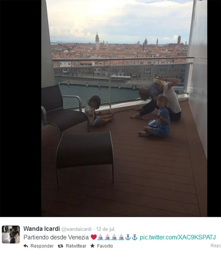 Wanda Nara de vacaciones por Europa, en familia (Foto: Twitter)