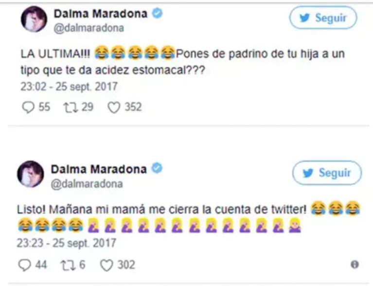 Explosiva catarata de tweets de Dalma y Gianinna Maradona contra Matías Morla: "¿Ponés de padrino de tu hija a un tipo que te da acidez estomacal?"