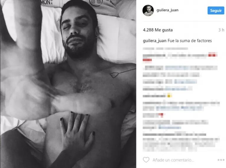 La foto íntima que publicó Juan Guilera... ¿en pleno acto sexual?: "Fue la suma de factores"