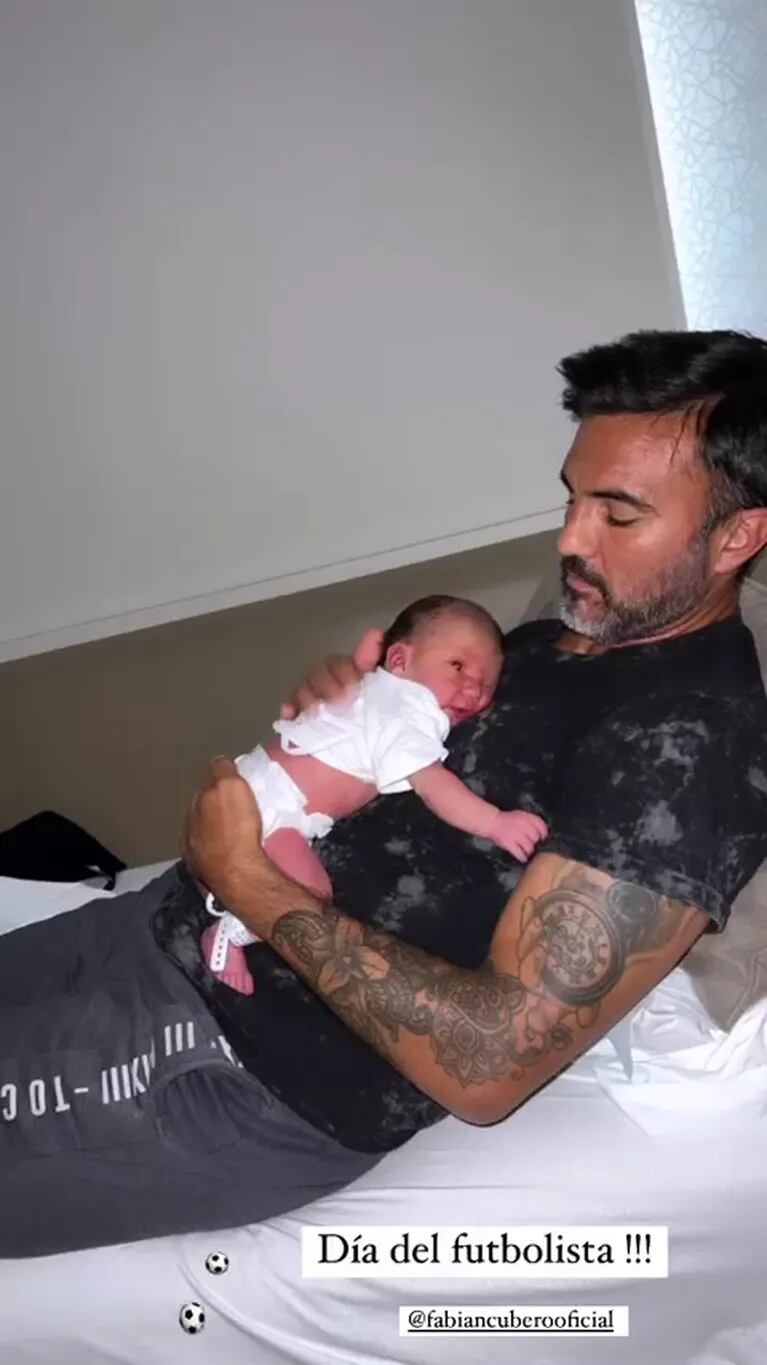 Mica Viciconte mostró cómo Fabián Cubero duerme al pequeño Luca: "La hora del papá"