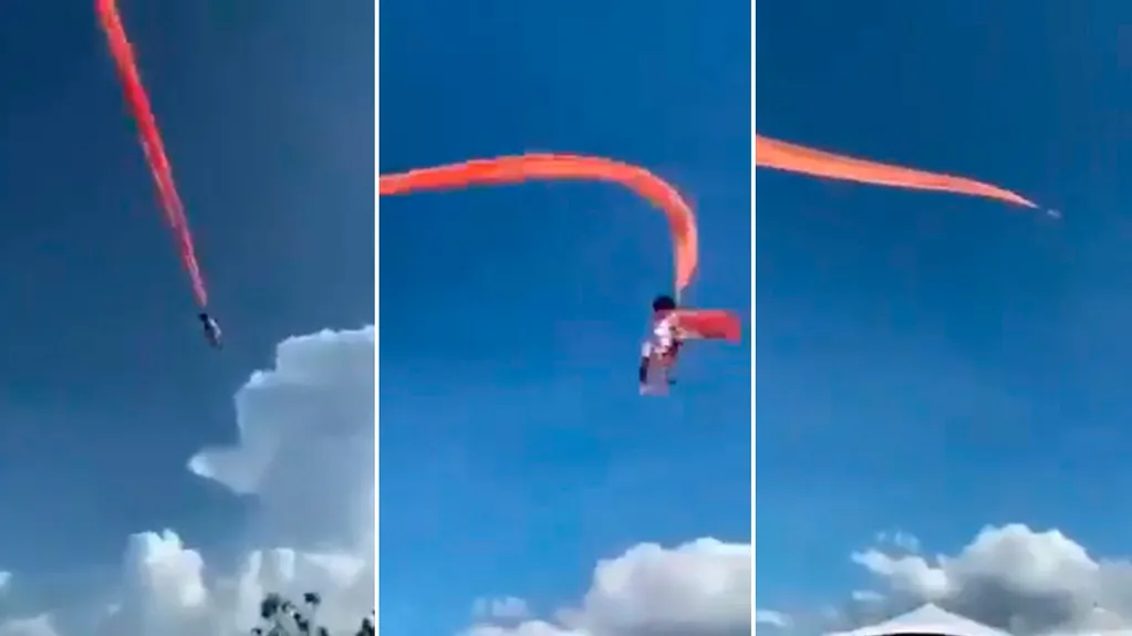 El impresionante video de una niña de tres años volando por el aire con un barrilete