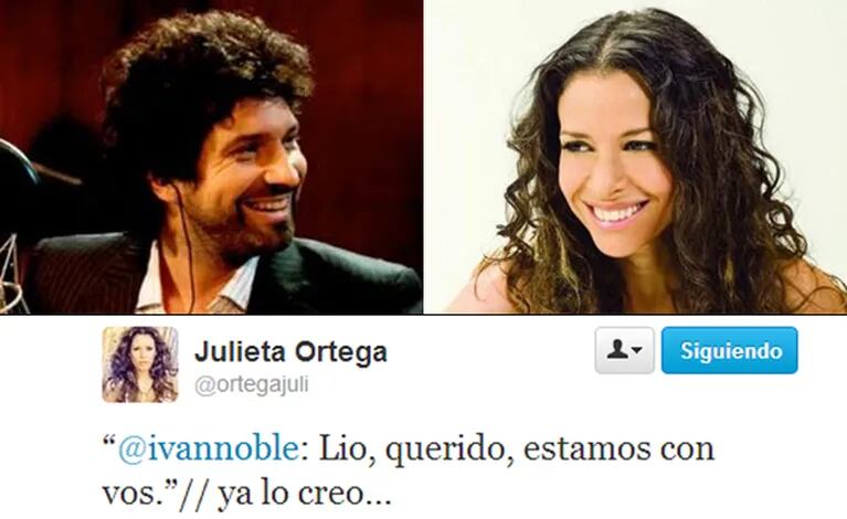 El divertido cruce tuitero entre Iván Noble y Julieta Ortega por las fotos de Messi con una stripper (Fotos: Web).