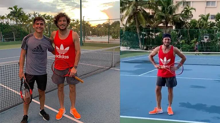 Pico y Paulo jugaron al tenis en Miami.